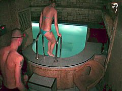 Naked couple fuck in the swimming pool in steamy hidden porn xxx