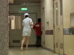 Nasty public sharking video with Asian nurse's panties shown