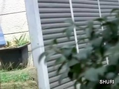 Sexy Japanese schoolgirl in a skirt sharking street video