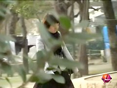 Intense public adventure with sexy Asian sweetie being recorded with camera