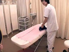 Japanese teen got her cunny slammed hard after a massage