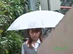 Japanese schoolgirls enjoy surprise sharking in public
