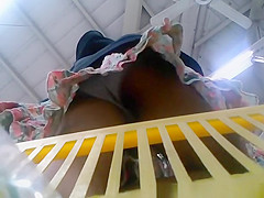Hidden camera in supermarket basket catches asian’s ass