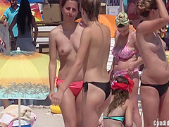 Topless Teens On The Beach