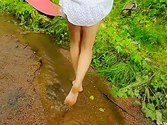 I Didnt Wear Panties While Walking In The Woods. I Wore Only A White Dress And Specially Lifted Up My Skirt So That My Stepson Would See My Sweet Ass And Be Embarrassed. 15 Min