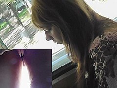 Boyfrend put his up petticoat webcam down in the bus
