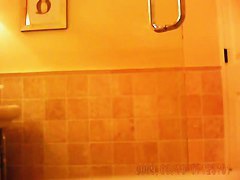 Hot ebony woman caught on hidden shower spy cam