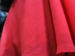 Lady in pink has an upskirt vid done by a voyeur