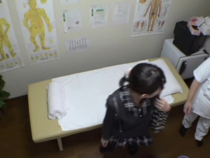 Skinny Japanese fucks to orgasm in voyeur massage video
