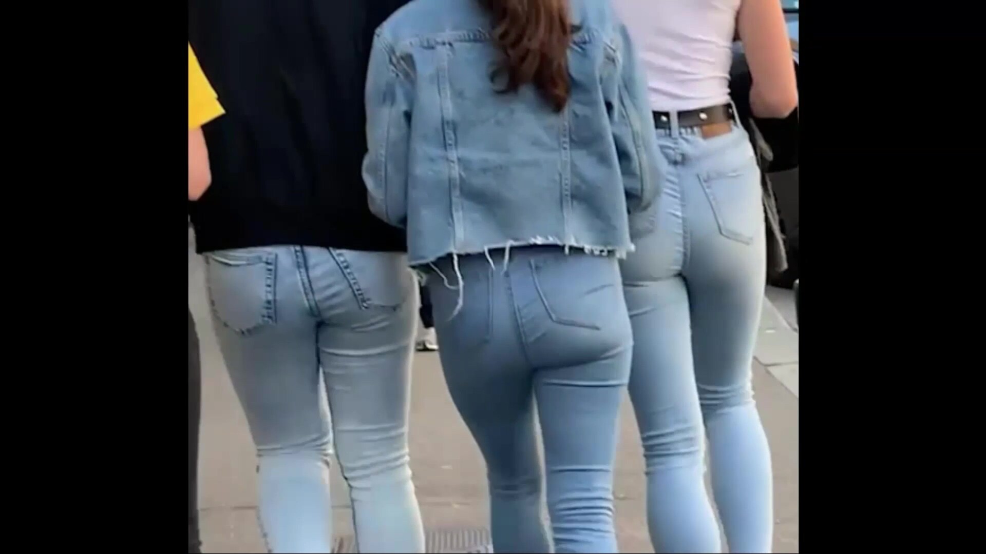 Cute girl with Tight Jean on street image
