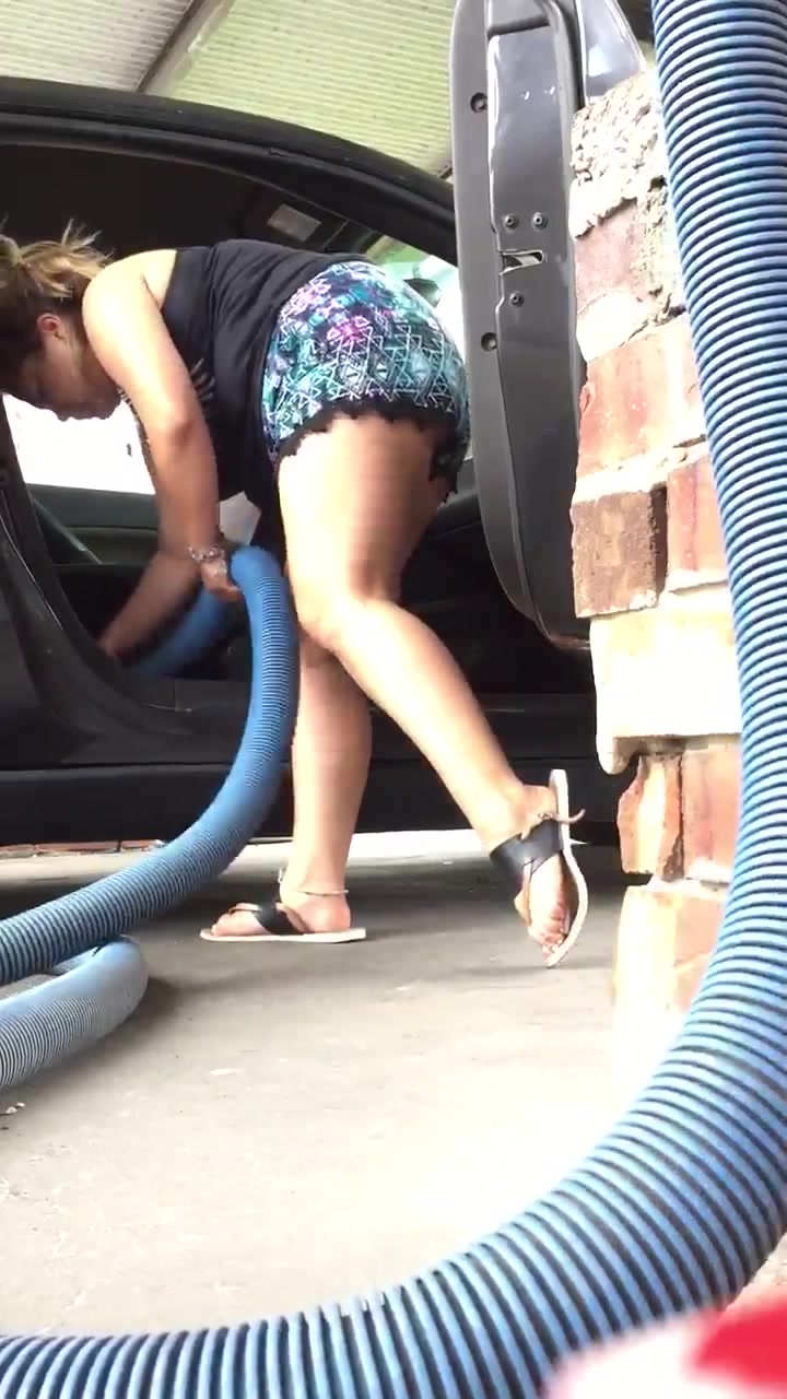 carwash voyeur vacuum cleaning the car Porn Photos